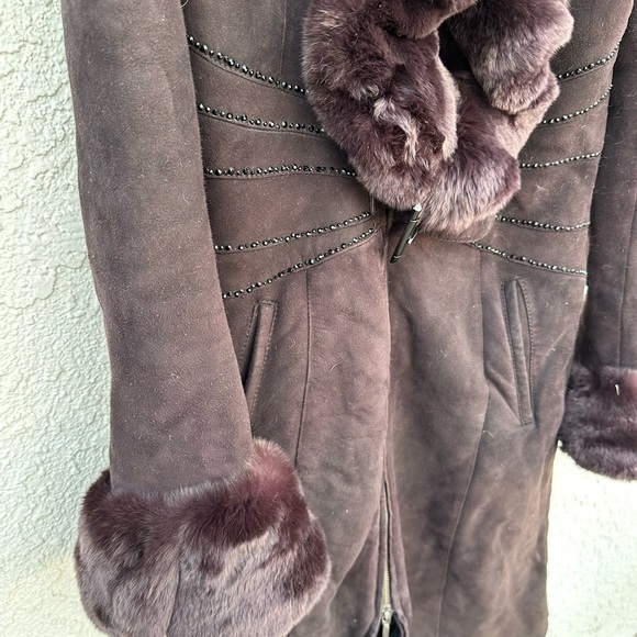 Sacha Pacha brown fur and shearling coat L - Picture 5 of 10
